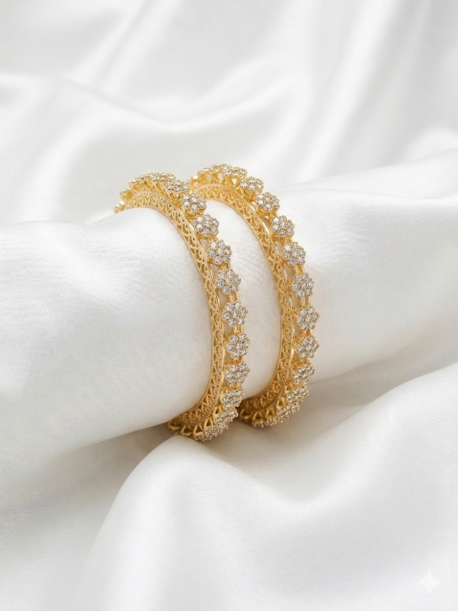 Diamond Studded Pacheli Bangles