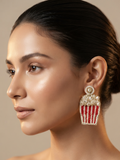 Red Contemporary Drop Earrings