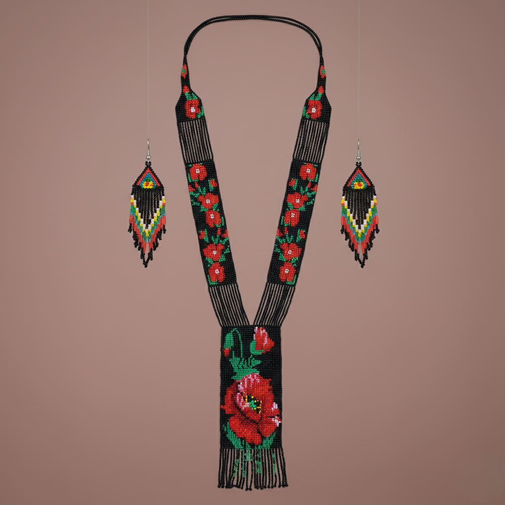 Rose Flower Design Handmade Necklace