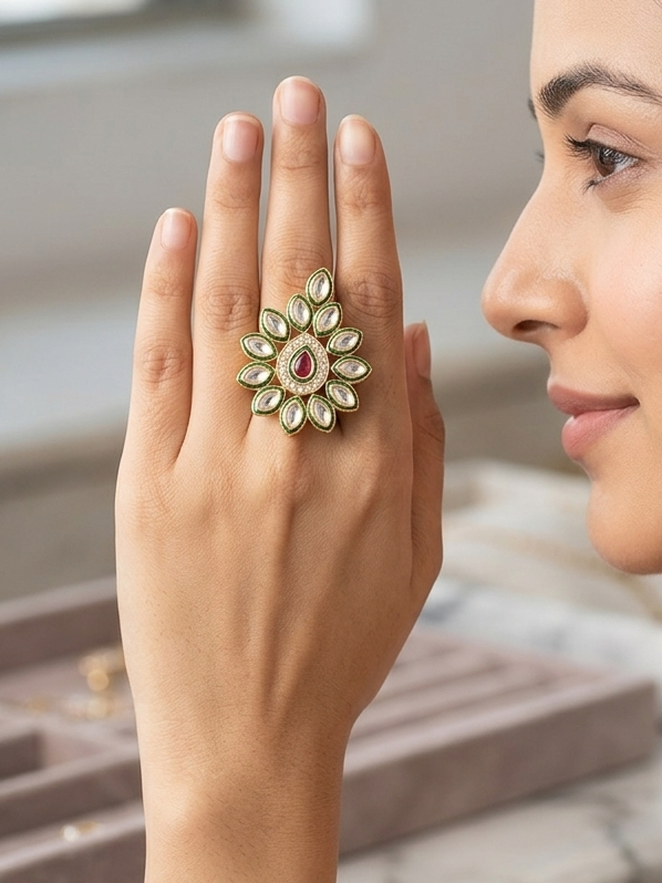 Royal Rajwadi Rajasthani Look Adjustable Ring
