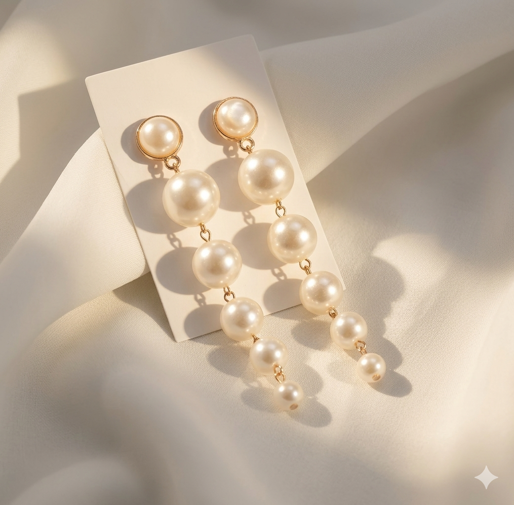 Multi Layered Designer Pearl Earrings