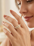 Adjustable Pearl And Diamond Ring