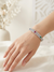 Meraki Silver Plated Multicolor Stone Bracelet With AD Stone