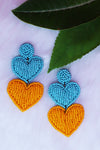 Beaded Doublet Heart Shape Earring