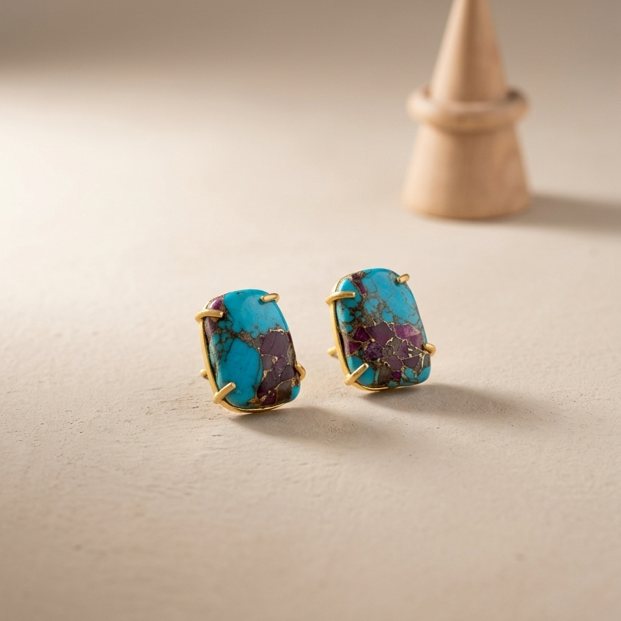 Turquoise Blue Stone Stud