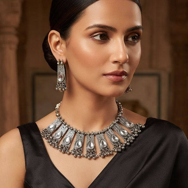 Latest Stylish Fancy Oxidized Tribal Necklace