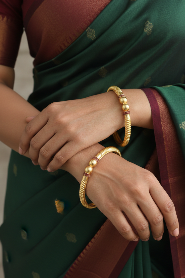 Delicate Gold-Plated Bangles