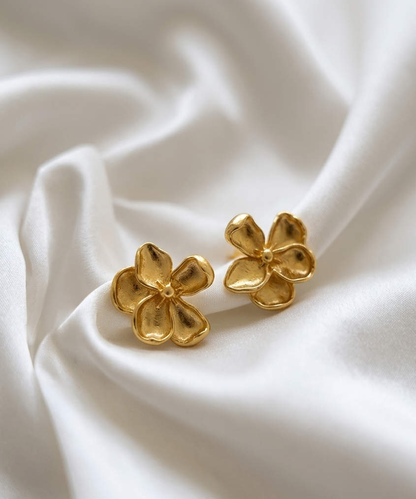 Elegant Floral Korean Earrings