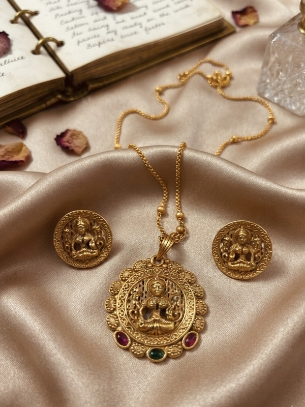 Traditional Gold-Plated Pendant Set