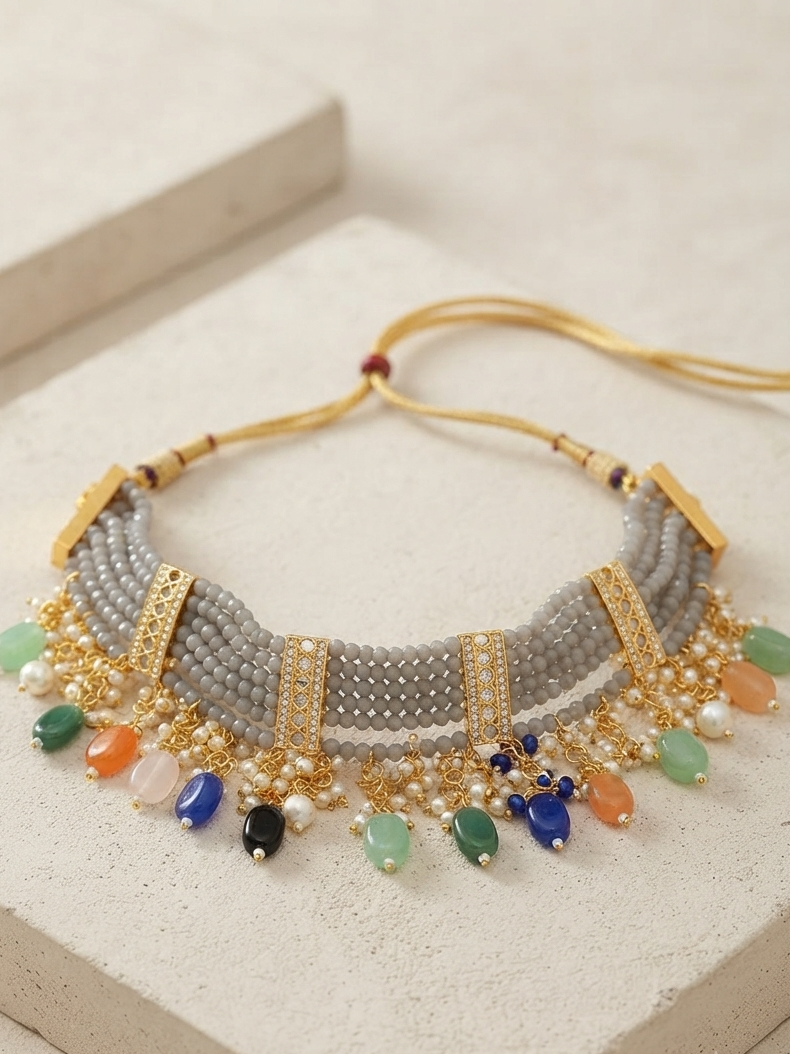 Layered Beads Choker Set