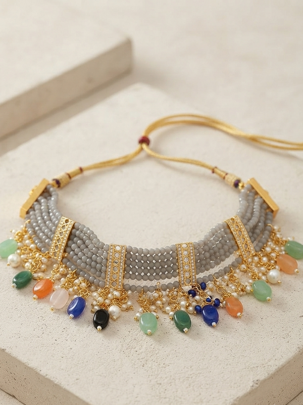 Layered Beads Choker Set