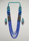 Peacock Design Blue Beads Necklace