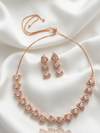 Moon Shaped Rose Gold Diamond Studded Necklace