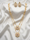 Premium Double Chain with Pendant and Studs
