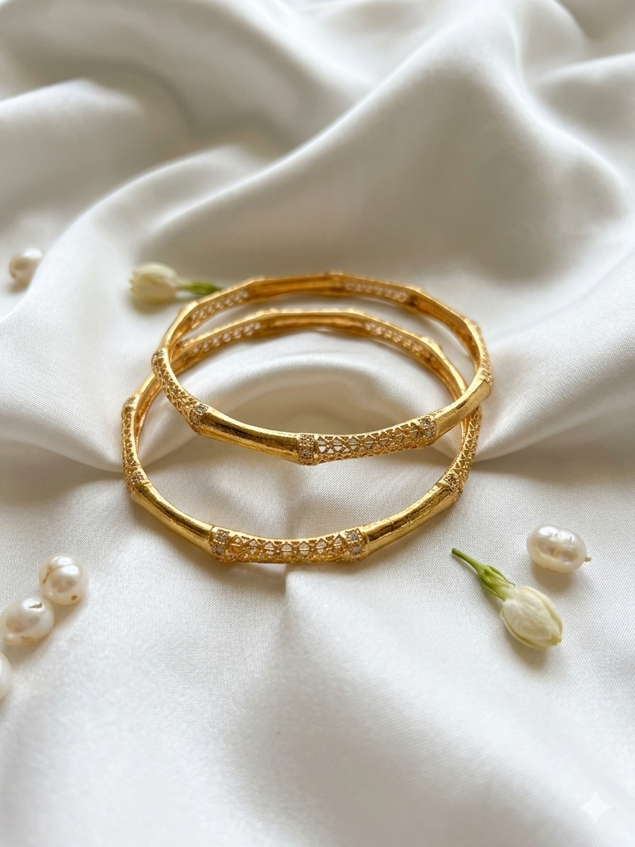 Golden Diamond Studded Bangles