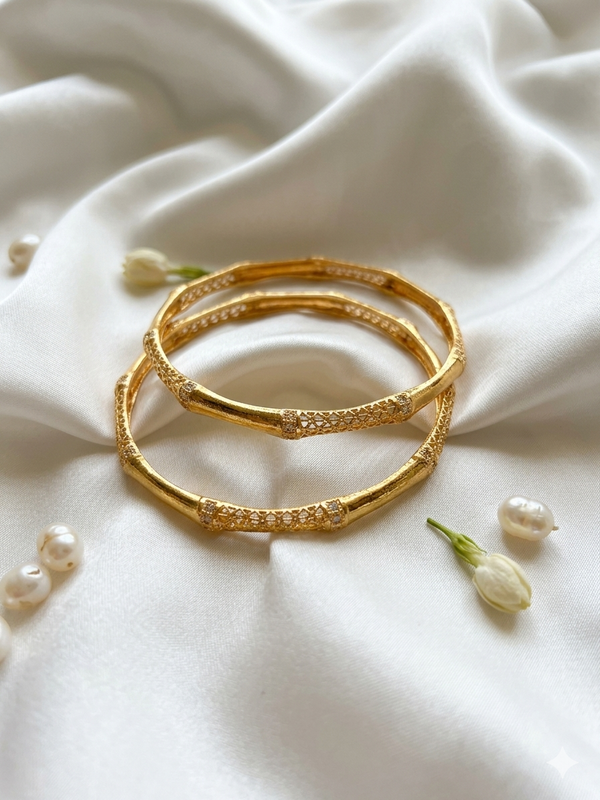 Golden Diamond Studded Bangles