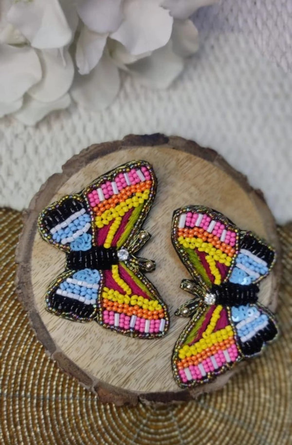 Multicolor Butterfly Design Beads Earrings