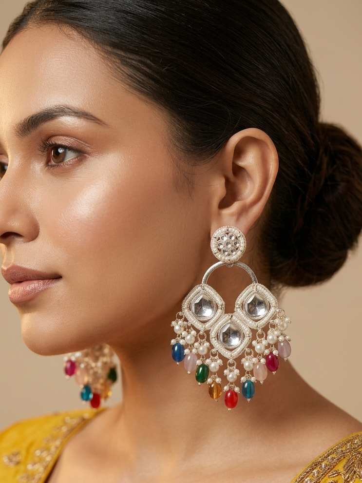 Elegant Look For Antique Traditional Kundan Earrings