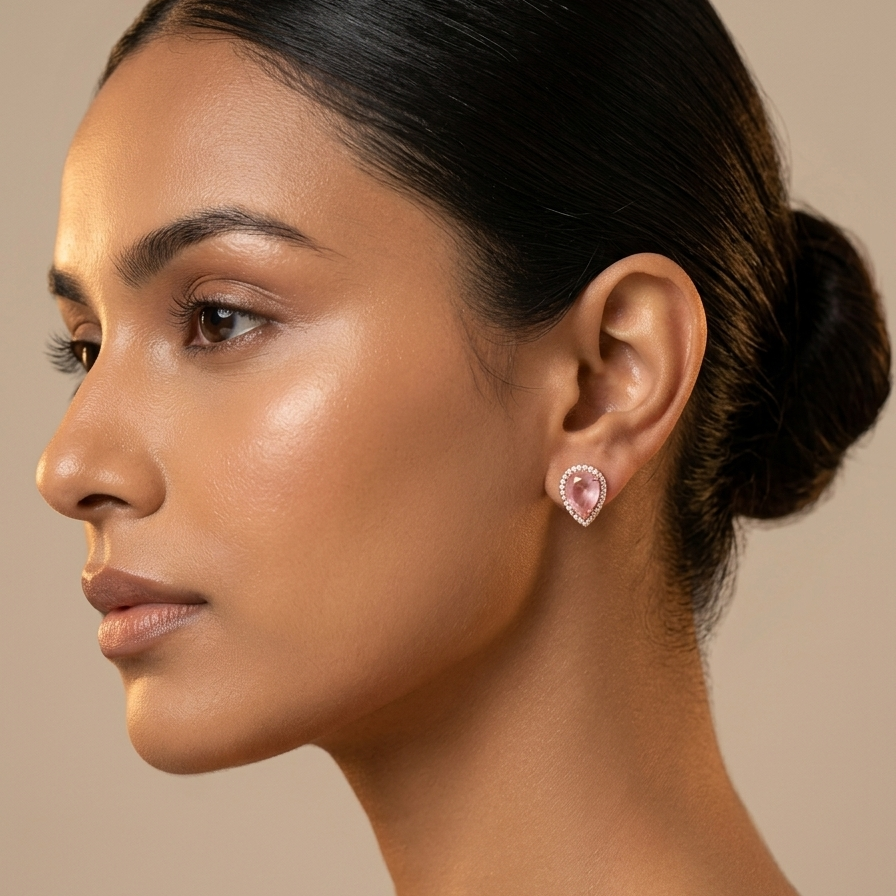 Pear Shaped Crystal Studs