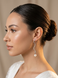 Long Pearl Drop Western Earrings
