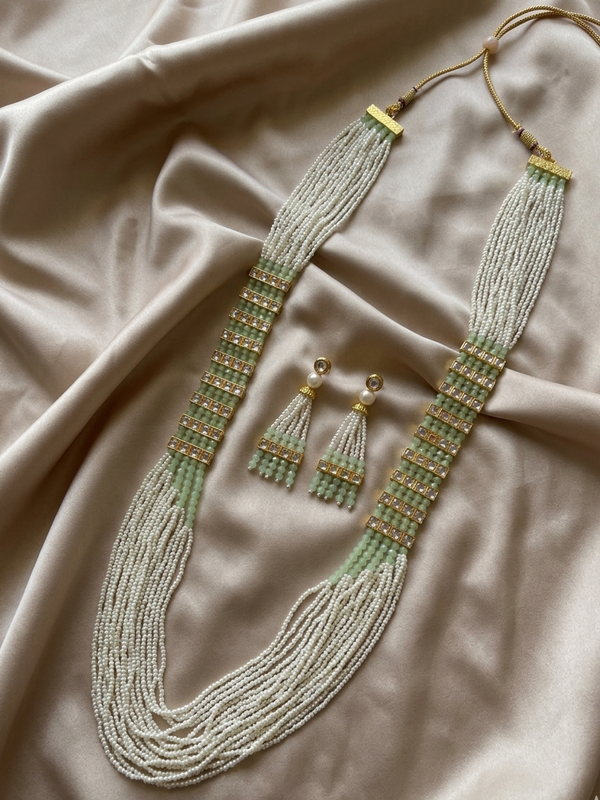 Multilayered Beads mala with Pearl