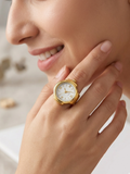 Golden Stylish Finger Watch Ring