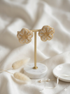 Golden Flower Design Quirky Earrings