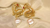 Red Eye Deer Pearl Drop Brass Earrings