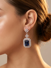 AD Sapphire & Cubic Zirconia Studded Drop Earrings