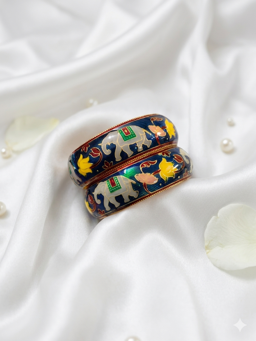 Buy Meenakari Elephant Design Bangles