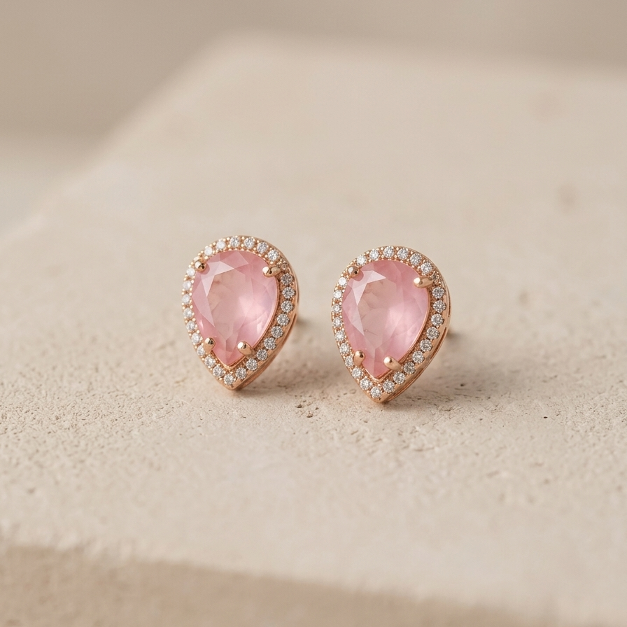 Pear Shaped Crystal Studs