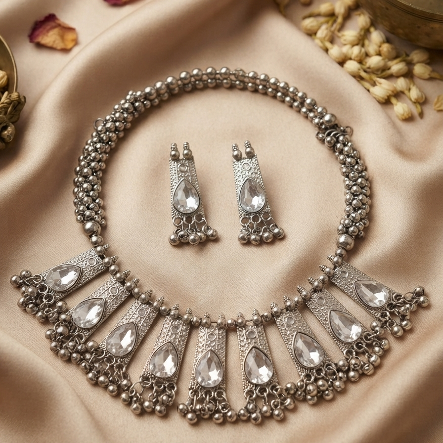 Latest Stylish Fancy Oxidized Tribal Necklace
