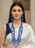 Flower Design Blue Beads Necklace