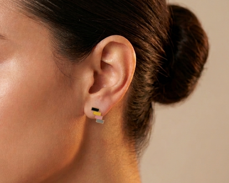 Multicolored Leaf Style Earring