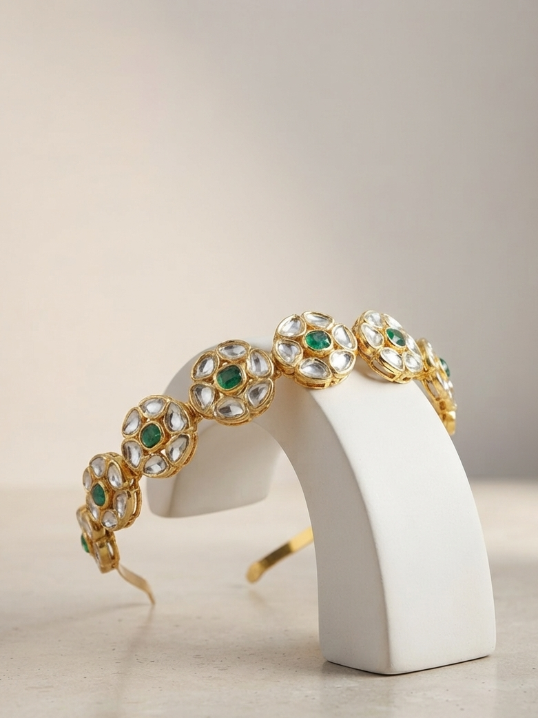 Multicolor Kundan Trendy Hairband
