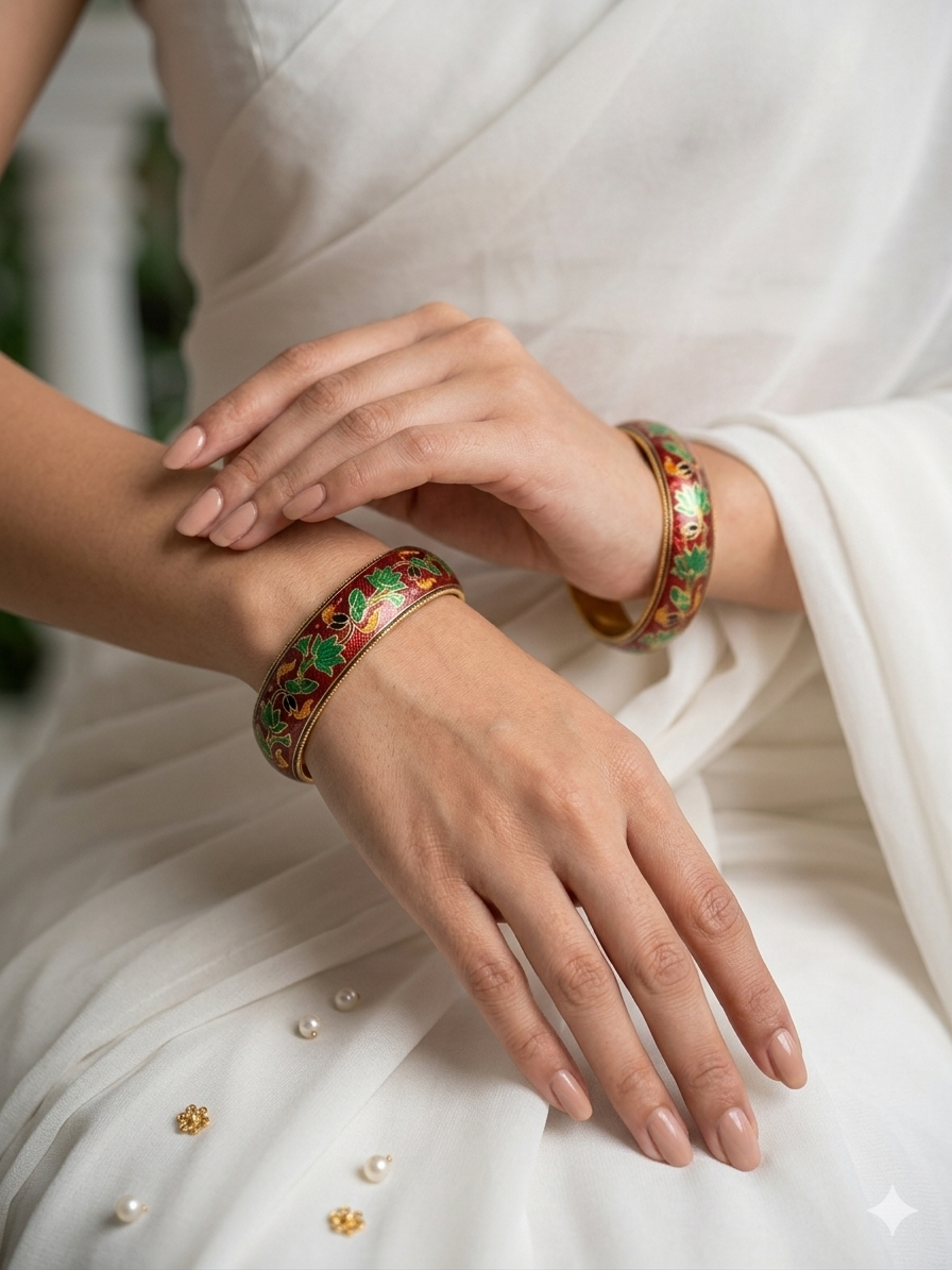 Flower Blossom Meenakari Bangles