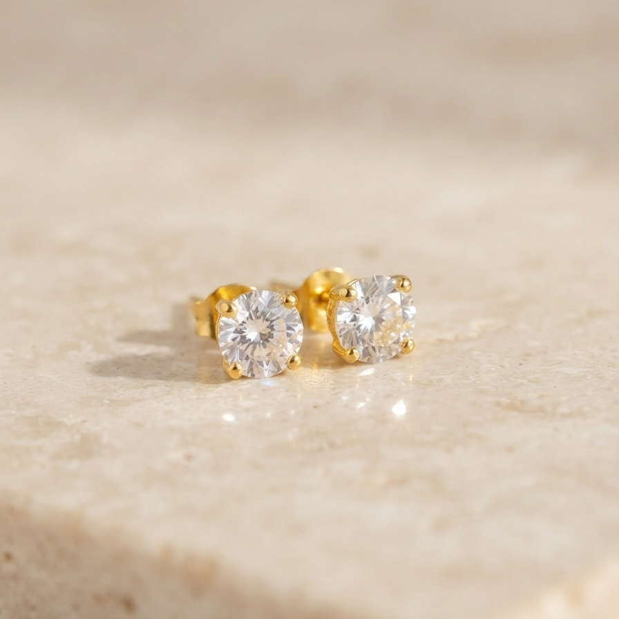 Beautiful White Stone Studs