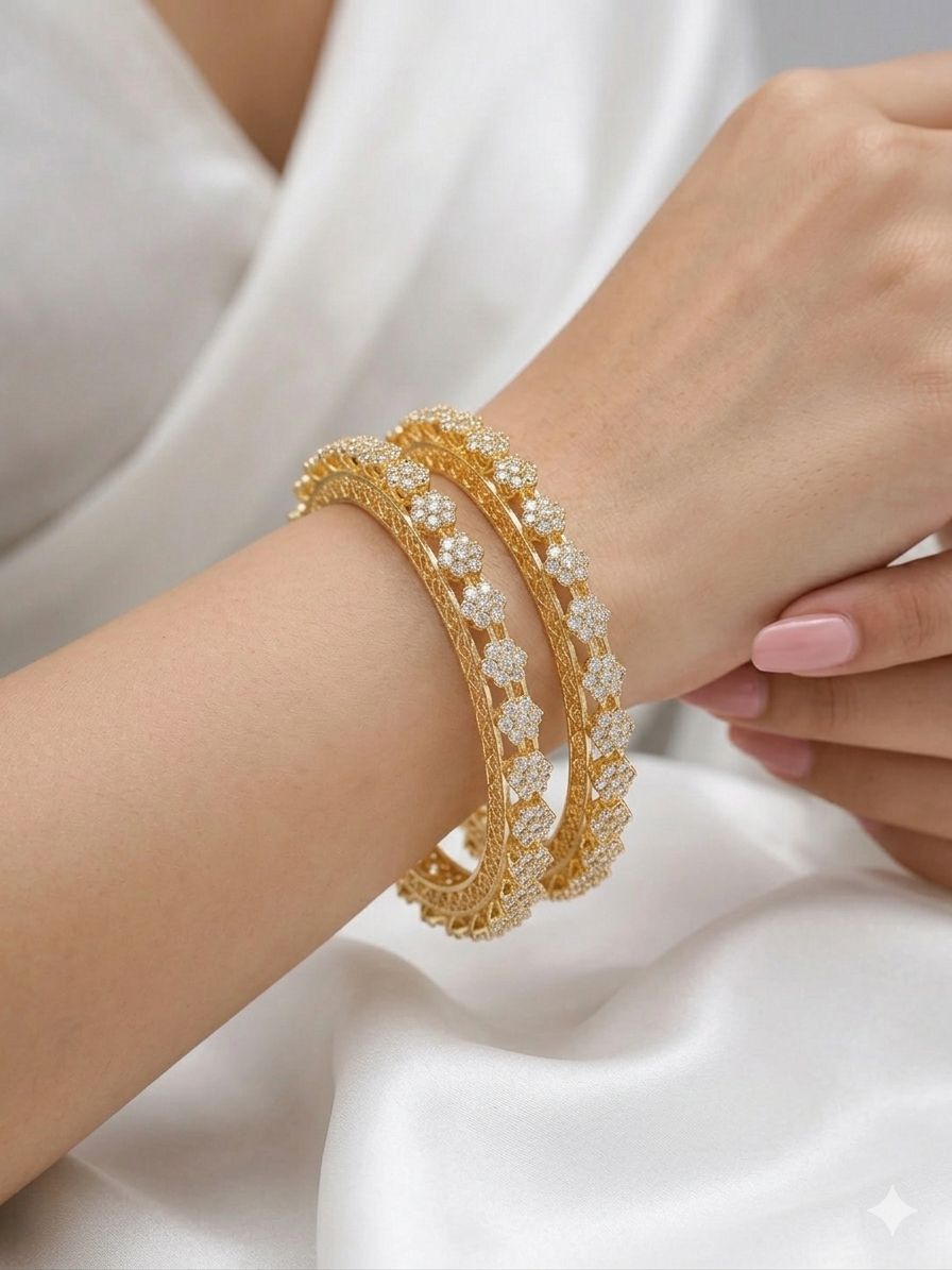 Diamond Studded Pacheli Bangles