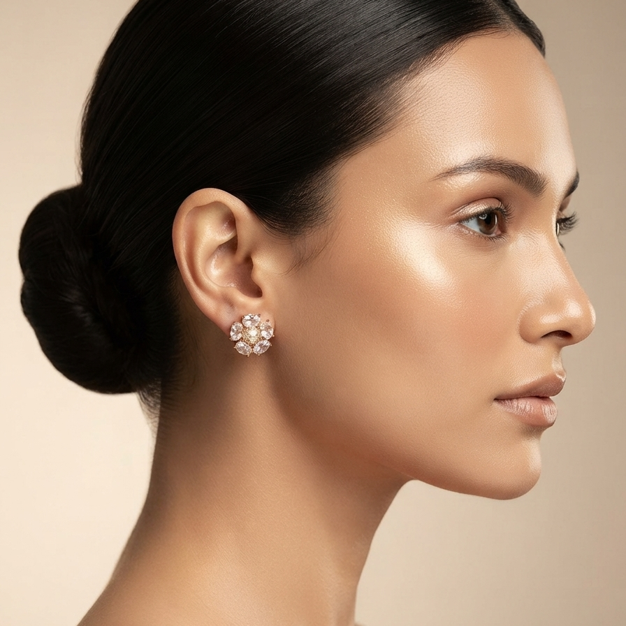 Beautiful Rose Gold Studs