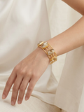 Meraki Golden Druzy Stone Beaded Adjustable Bracelet