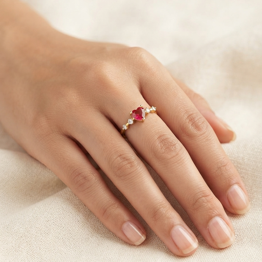 Heart Shape Adjustable Ring