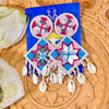 Multi Kite Shaped Beads Earring with Shell