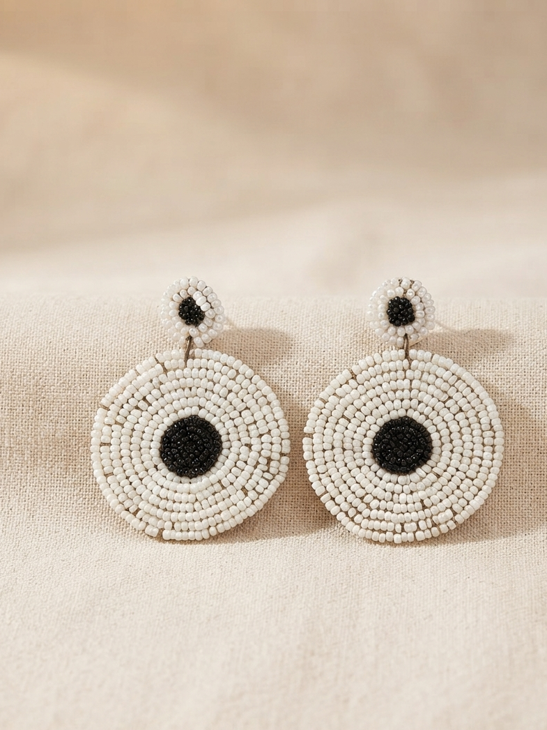 Round Beaded Earrings