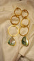 Brass Drop Dangle Gemstone Long Earrings