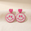 Handmade Beaded Smiley Earrings