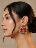Multicolor Butterfly Beaded Earring