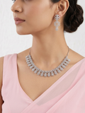 Beautiful Diamond Finished American Diamond choker with Earrings