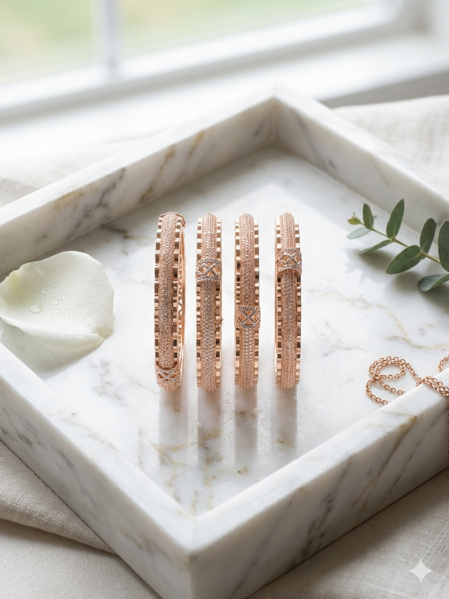 Meraki Elegant Alloy Bangles