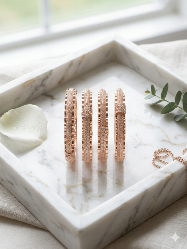 Meraki Elegant Alloy Bangles