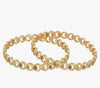 Round Floral Design Gold Plated Bangle Set